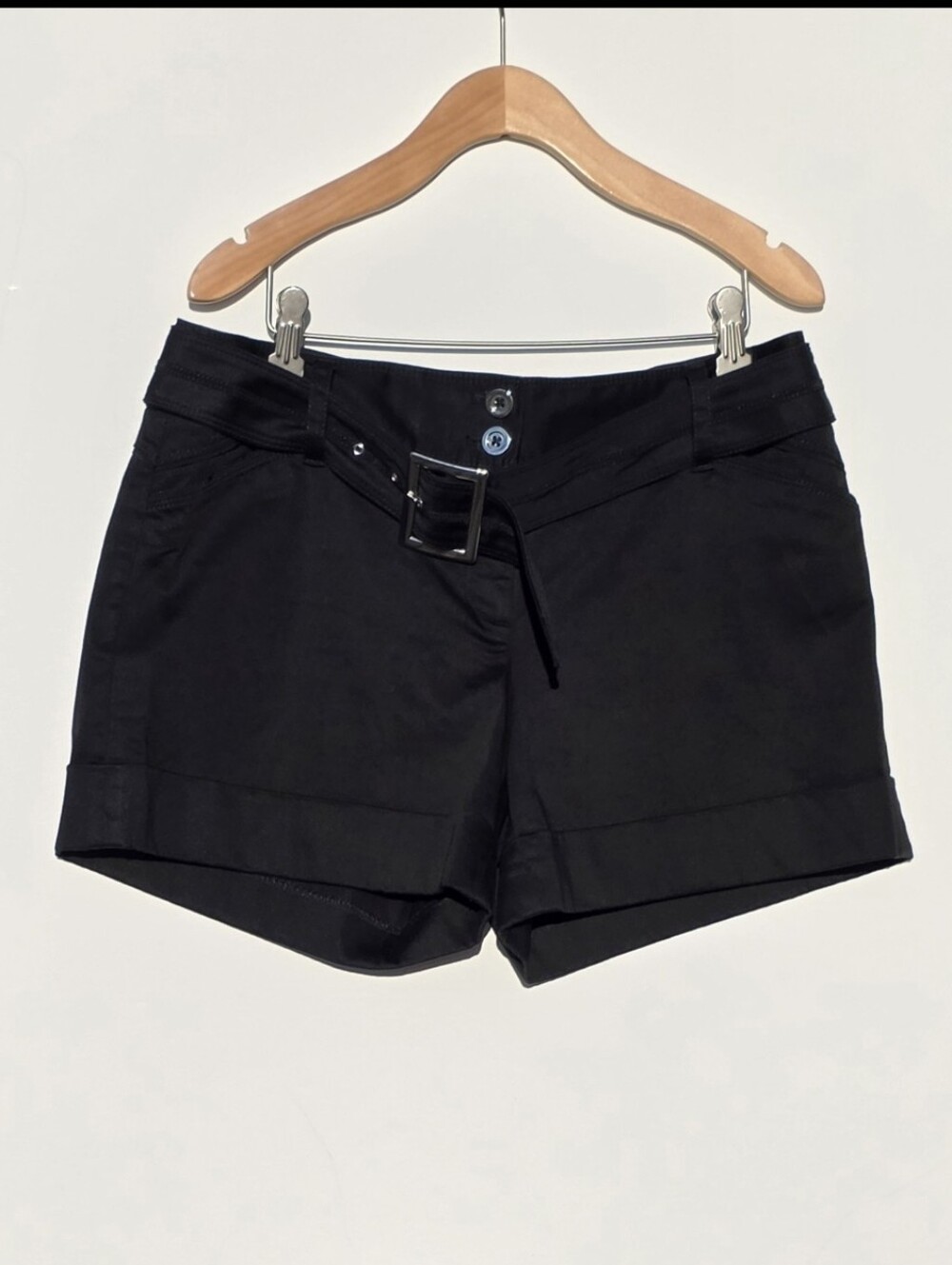 WHBM Size 10 Black Women's Belted Shorts